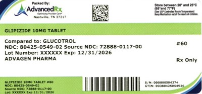 Glipizide 10mg 80425-0549-02.jpg Glipizide 10mg #60 - Glipizide 10mg 80425 0549 02